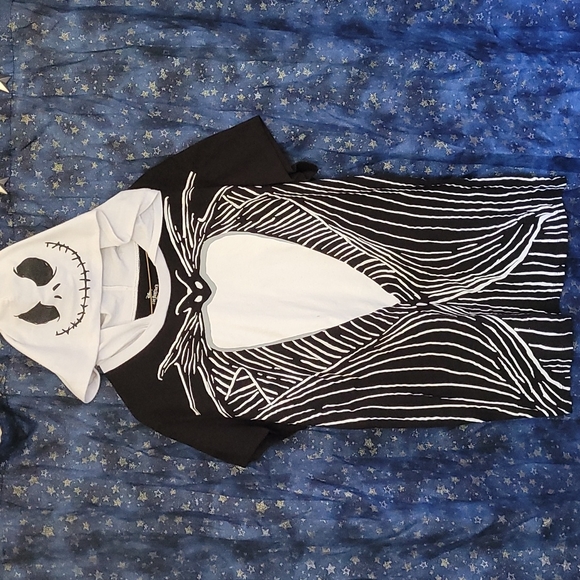 Disney Tim Burton's Nightmare Before Christmas Jack Skellington Hoodie T-shirt - Picture 2 of 13